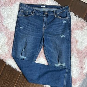 Old Navy Power Straight Distressed Jeans Women's Size 14 Long